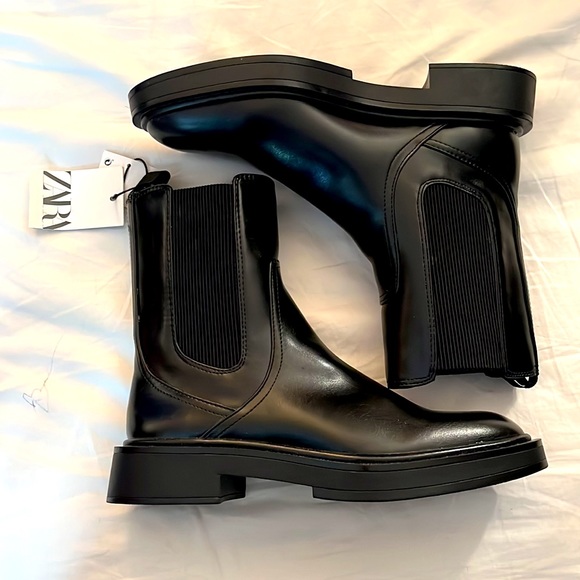 Women’s Zara Airfit Technical Insole Foam Boots size 38/7.5  Black - Picture 1 of 5